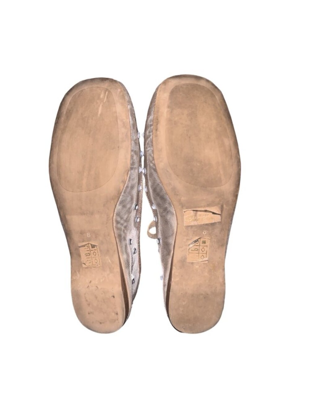 Free People Jeffrey Campbell Shine For You Rhinestone Sz8 Beige Mary Jane Flats - Picture 5 of 6